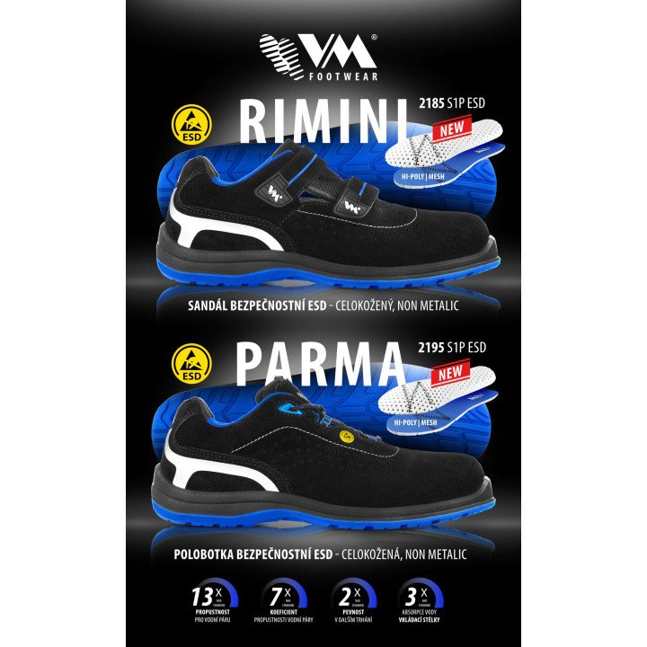 VM PARMA bezpečnostné sandále ESD