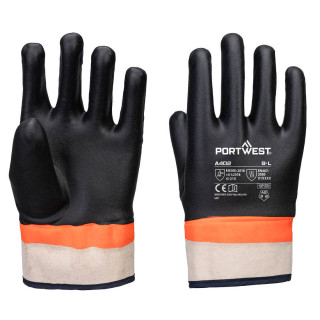 Rukavice Grip PVC Sandy s dvojitým máčaním Portwest A402