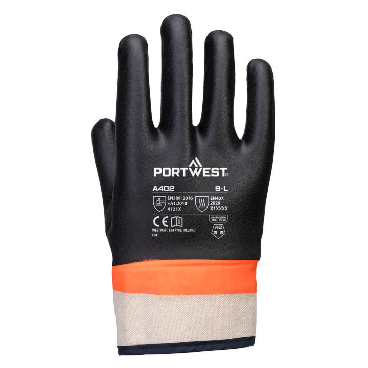 Rukavice Grip PVC Sandy s dvojitým máčaním Portwest A402