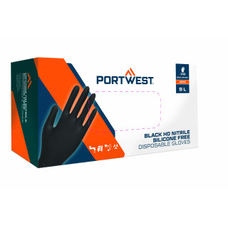 Čierne jednorazové rukavice HD (100ks) Portwest A930