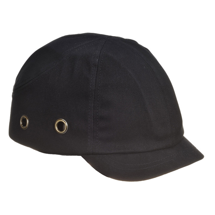 Nárazu vzdorná bezpečnostná čiapka v čiernej farbe.
