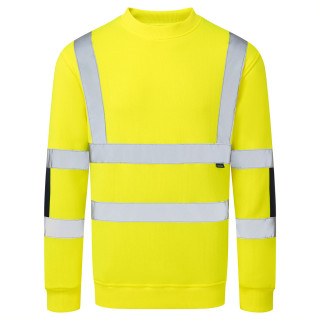 Pletená reflexná mikina s úpletovou štruktúrou v žltej a oranžovej farbe s veľkosťou S až 6XL.