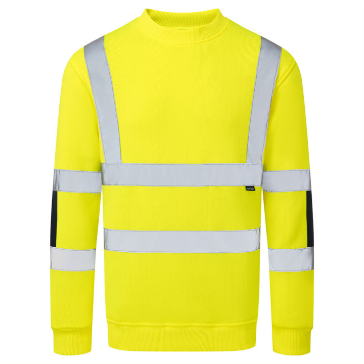 Pletená reflexná mikina s úpletovou štruktúrou v žltej a oranžovej farbe s veľkosťou S až 6XL.