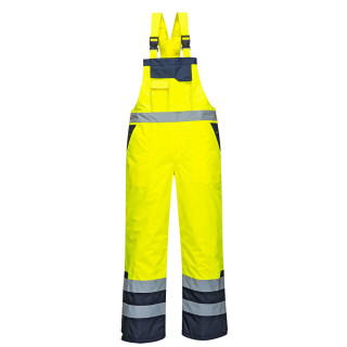 Zateplené reflexné nohavice na traky Hi-Vis zateplené pracovné oblečenie na zimu.